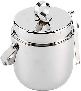 WAOCEO Eiskübel Doppelwandiger Eiskübel aus Edelstahl for Rotwein, Bier, Wein, Champagner, Behälter, Bar, Hotel, KTV, Geräte, Heim-Eiskübel, Kleiner Eimer Weinkühler & Sektkühler