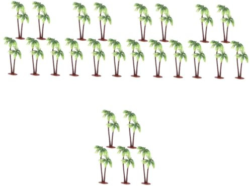 PRETYZOOM 25 STK Kokosnussbaum Dekoration Kuchendeckel Mit Palmen Mini-Baum Mikrolandschaftspalme Dekorationen Für Strandkuchen Dekorationen Für Aquarien Grün Urwald Spielzeugzimmer Bankett