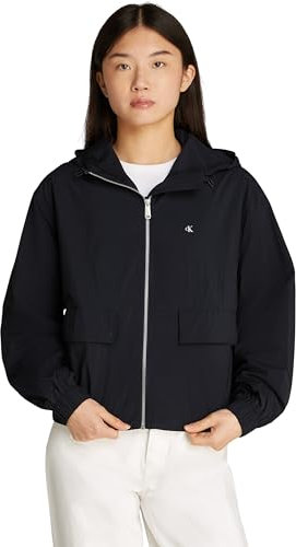 Calvin Klein Cortavientos Mujer Cotton Nylon fino, Negro (Ck Black), M