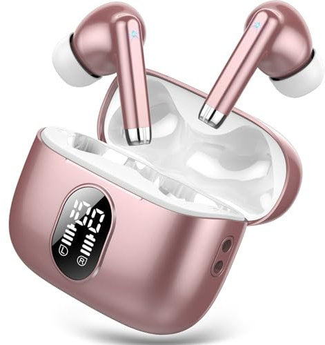 QXQ Auriculares Inalámbricos 5.4 HiFi Estéreo, Auriculares Bluetooth 40H con Graves, 4 Mic HD con Reducción de Ruido ENC, Cascos Inalámbricos Bluetooth Diseño Portátil, IP7 Impermeable/USB-C