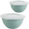 2friends SUSTANIA Schüssel Modell Green, mit Deckel 5L, 2er Set - vielseitige Salatschüssel und Rührschüssel, BPA-freies PP, Trendfarbe: Grün, Ø 28 cm, EU-Fertigung