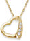 Herzkette Halskette Damen Gold (Silber 925 vergoldet) Kette mit Herz-Anhänger Ich liebe Dich mit Zirkonia-Steinen Schmuck Geschenke für Frauen Sie Freundin mit Gravur zum Jahrestag Liebesgeschenk