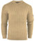 Crosshatch Mens Cotton Cable Knit Jumper Pullover Winter Sweater- 100% Cotton Stone M