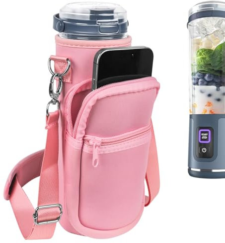 Linkidea Blender Storage Bag, Mini Blender Carrying Bag with Shoulder Strap, Compatible with Ninja BC151NV/BC51NV/BC151BK/BC151CR/ BC151PK/ BC151LD/ BC151BK Blast Portable Blender (Pink)