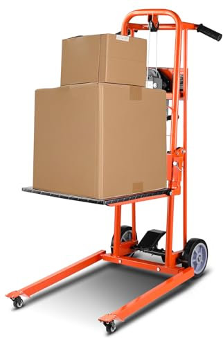 VEVOR Hochhubwagen, Palettenwagen mit 150 kg Tragkraft, manueller Transportwagen mit Hubhöhe von 11 bis 109 cm, multifunktionaler Gabelstapler mit Lenkrollen und Hubplatte