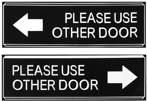 2 Pack Use Other Door Sign,Ymapinc Self-Adhesive Waterproof Use Other Door Sticker, Left Right Arrow Entrance Sticker Sign for Office,Home, Business Custom Signs