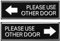 2 Pack Use Other Door Sign，Ymapinc Self-Adhesive Waterproof Use Other Door Sticker, Left Right Arrow Entrance Sticker Sign for Office,Home, Business Custom Signs