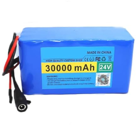 QmEna 24 V 30 Ah E-Bike-Lithium-Akku, 24 V, E-Bike-Akku, Lithium-Ionen-Akku mit Ladegerät für 100-W-, 200-W-, 350-W- und 500-W-Elektrofahrräder XT60 Plug