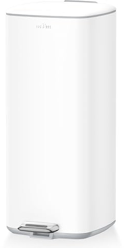 mVm Poubelle de cuisine, 30L avec Seau Intérieur,Poubelle à Pédale en Acier,Fermeture Douce et Maintien en Ouverture,pour cuisine, bureau, dortoir, maison, chambres