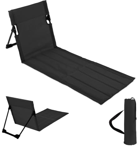Bocguy Silla de Suelo con Respaldo para la Espalda, Esterilla de Playa Plegable, cojín de Asiento para Exteriores, para Trekking, Camping, Accesorios
