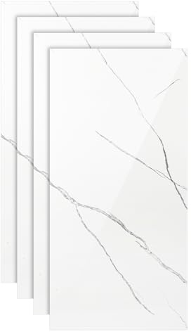 Daromigo Pannelli da parete effetto marmo 60 x 120 cm, rivestimento da parete in PVC, impermeabile, paraschizzi, per bagno, soggiorno, parete TV, YB003