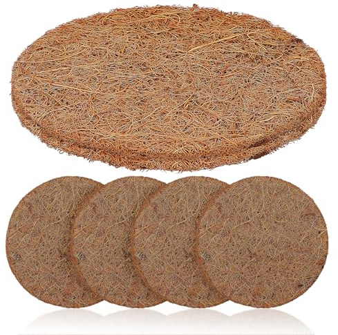 HEALLILY 10pcs round Natural Coconut Fibre Bird Breeding Eggs Mats Lightweight Comfortable Nest Pads for Pigeon and Chicken Suitable for Flowerpot and Pets Nests