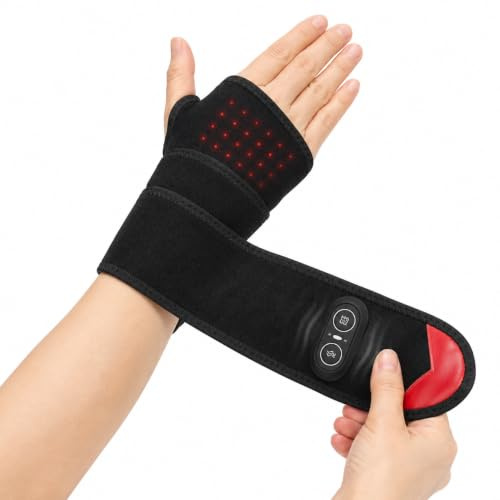 Kabelloses Handmassagegerät mit Wärme, 3 Heizstufen und Vibration | Für Hand und Handgelenk: kabellos, verstellbar, 3 Heizstufen, 3 Vibrationsmodi, ca. 20 Sek. Aufheizen, 3000-mAh-Akku