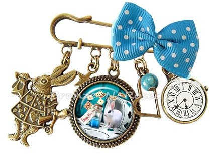 Broche * Drink me * Alice au pays des merveilles cabochon montre verre