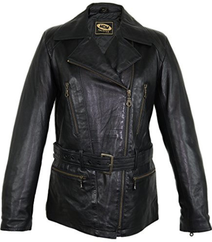 Donna Moto Giacca di pelle leggero e morbido in pelle in stile 80 pezzi