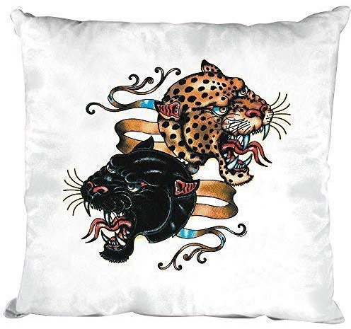 Dekokissen mit Print - Leopard und Panther - Größe ca. 40 x 40 cm K12669 Farbe weiß
