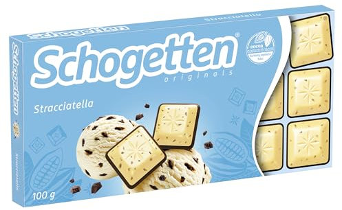 Schogetten Stracciatella 100g Schokoladentafel, praktisch einzeln portioniert. Ein Genuss. Stück für Stück.