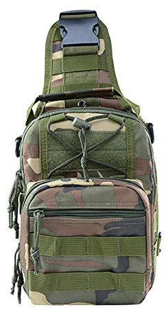 BaronHong Camouflage militärische Taktische Umhängetasche, Brusttasche, geeignet zum Laufen, Camping (Dschungeltarn, M)