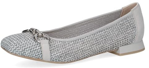 CAPRICE Damen Ballerinas Bast Elegant, Blau (Lt.Blue Comb), 36 EU