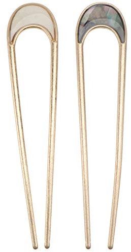 Lurrose 2pcs U Shaped Haar-Stock Retro Metal Hair Fork Stilvolle Haarschmuck für Frauen (Farbe Sortiert Shell)