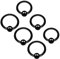 KJM FASHION 6 STK Schwarz Eloxiert Klemmkugelring 1.2 mm 16gauge 6mm 1/4 8mm 5/16 3mm Nose Septum Daith Cartilage Ohrringe Tragus Piercing Schmuck 4719