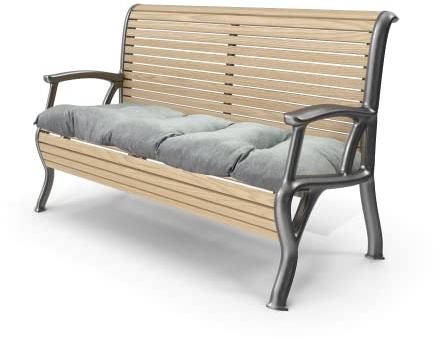 Grand Filippo Sitzkissen Bank 140 x 55 cm Grau - Wasserdicht Sitzkissen Garten Beständig Gegen Schimmel und Feuchtigkeit - Handgefertigt Sitzauflagen für Bänke mit Befestigungsschnüre