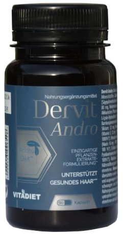 Dervit, 90 Kapseln, androgenetischer Haarausfall, Frauen, Männer, Mineralstoffe, Vitamine, Haarwuchsmittel (90)