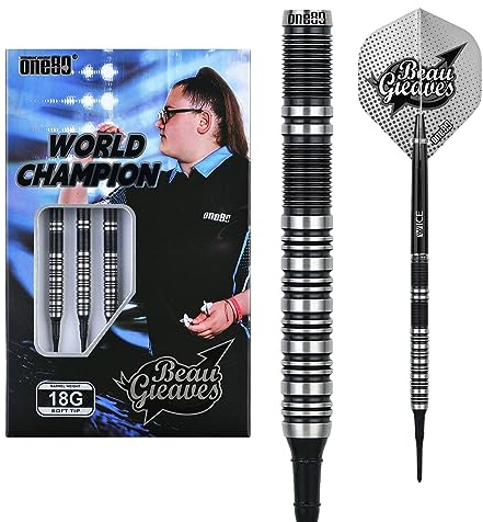 ONE80 Soft Dart Beau Greaves Beau n Arrow HD 80% Tungsten Softtip Dart Softdart (20 Gramm)