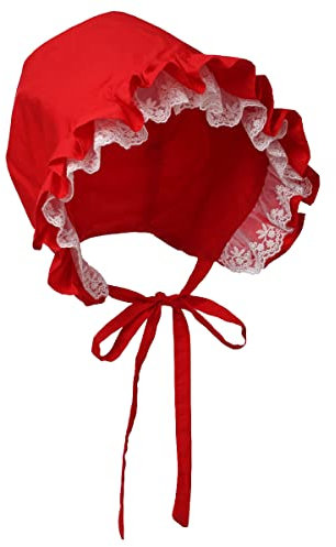 COSDREAMER Mädchen Frauen Mop Hut Kolonial Pilgrim Prarie Motorhaube Hüte (Schwarz 5)