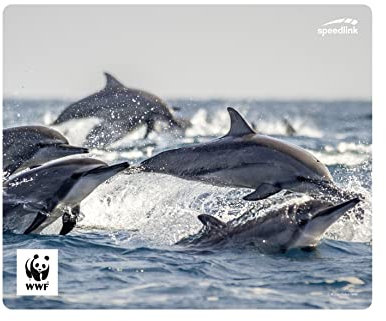 SPEEDLINK Terra WWF Mousepad aus recyceltem Material – rutschfestes Mauspad mit strapazierfähiger Oberfläche, aus umweltfreundlichen Materialien hergestellt, Delfin-Motiv