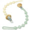 MumEZ Dummy Clip, 2 PCS Premium Silicone Smoother Chains, Dummy Clip for Boys Girls, BPA Free One-Piece Design Pacifier Clips, Easy for Parents (Cream Whtite+Purple) (Apricot+Sage)