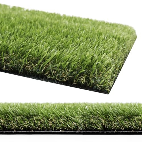 Herbe synthétique haute 30 mm 1 x 10 m pelouse verte synthétique Gazon jardin coupé drainant