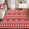 LuxFocus Waschbarer Weihnachtsteppich 140 x 200, Ultradünner Schmutzabweisender Teppich aus der Antik-Kollektion für Wohnzimmer und Schlafzimmer Esszimmer, Boho-Teppich in Rot