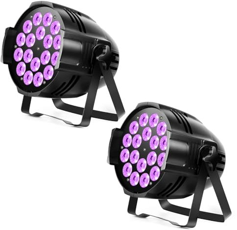 HOLDLAMP 2PCS 18 LED Par Scheinwerfer, 200W LED bühnenlicht 4 in 1 RGBW Bühnenbeleuchtung Scheinwerfer Par Strahler mit DMX 4/8CH für Party Disco Bar Familienfeiern Kirchen