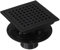 sourcing map Siphon de sol de douche carré de 15,2 cm, en acier inoxydable 304 avec bride pour salles de bains, cuisines, garages, douches, éviers, grille à motif quadrato amovible, noir mat