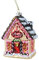Kaemingk Christbaumschmuck Glas 10cm Lebkuchenhaus mit Glitzer Weihnachtskugeln Candy Haus - Rosa