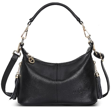 FORRICA Umhängetasche Damen Klein Crossbody Handtasche mit 2 Abnehmbar Schultergurt Elegant Frauen Schultertasche PU Leder für Shopper Reisen Arbeit Schwarz