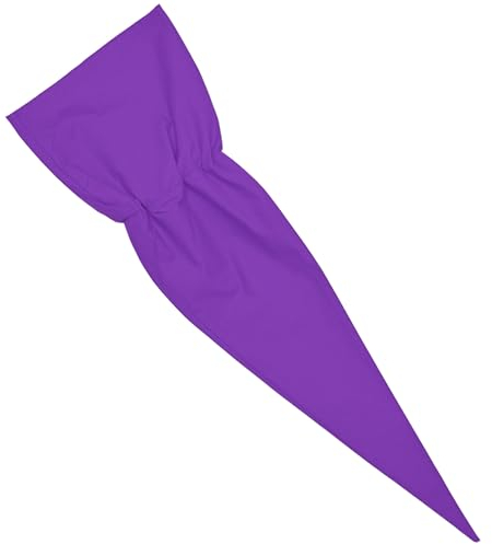 Schultüte Kissenbezug 85 cm Lila Zuckertüte Stoff Rohling 100% Baumwolle Kissen Schultütenkissen Kissenüberzug Reißverschluss Kopfkissen Kegel Form Kissenhülle für Jungen Mädchen