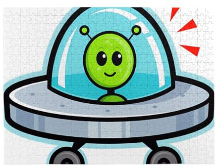 Spaceship Alien Print Jigsaw Puzzle 500 Teile Holzpuzzle Geschenke Für Erwachsene Familie Hochzeit Abschluss Geschenk Vertikale Version