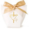 24Pcs Boîte Dragée Sachet Bonbon Ballotin Cadeau Blanc pour Fête Baptême Communion Confirmation Mariage avec Ruban (Colombe et Croix)
