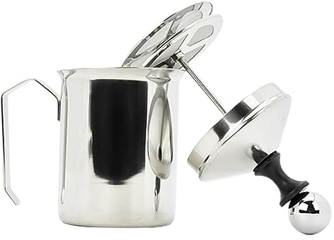 Ciieeo Mousseur à Lait Manuel Acier Pour Café Pitcher à Mousse Portable Pour Maison Bureau Et Restaurant