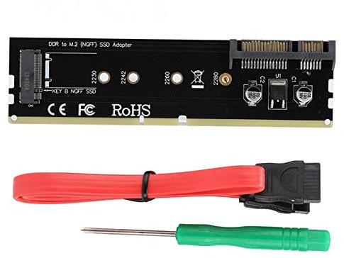 Kliplinc DDR3 DDR4 DDR2 auf M2 SSD Adapter M.2 NGFF B Key Riser Card SATA 15Pin Power + SATA 7Pin Data Port Support 2242 M.2 SSD