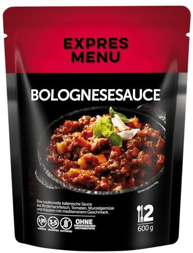 EXPRES MENU Bolognesesauce | Authentischer italienischer Geschmack | Verzehrfertig | 2 Portionen (Mit Fleisch)