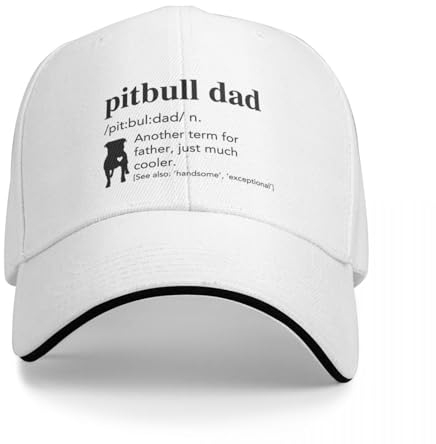 QFLLQLFF Basecap Pitbull Dad Definition Pit Bull Dad Pitbull Dad Gift Cap Baseball Cap Mann Caps Designer Hut Damen Strand Visier Herren