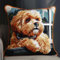 RKFLGEW DIY knüpfen set erwachsene Cartoon-Hund knüpfkissen set Süße Tiere DIY Wurfkissenbezug，Sofakissenbezug mit bedruckter Leinwand für Anfänger und Erwachsene mit vorgedrucktem Muster 43x43cm
