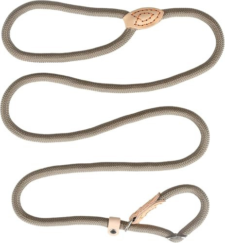Luabue 1,5 m Hundeleine für kleine und mittelgroße Hunde, beige, Nylon, mit Schnalle und verstellbarer Länge