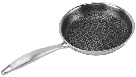 Edelstahl Bratpfanne, Waben Antihaft Wok Pfanne Rührpfanne für Induktions, Keramik, Elektro und Gaskochfelder (20cm)