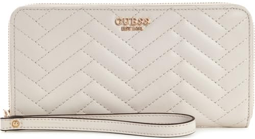 GUESS Damen Anning Large Zip Around Wallet Große Geldbörse mit Reißverschluss, Clutch, Stein