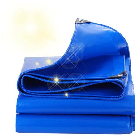 Lona de PVC resistente al agua de 5,5 x 4 m para vehículo, piscina, barco, tienda de campaña, construcción, camión, resistente y duradera con ojales