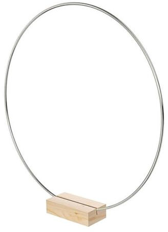 1 Stück 30CM Metallringe zum Basteln,Runden Dekoring mit Holzständern,Drahtring zum Hinstellen,Traumfänger Ring,für Wickeltechnik,DIY Floral Hoop Wandbehang Hochzeitskranz Tischdekoration,Holz Silber